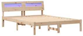 vidaXL Σκελετός Κρεβατιού Καφέ 140 x 190 cm Συμπαγές ξύλο πεύκου