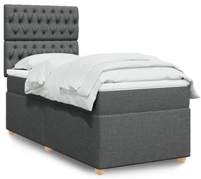 ΚΡΕΒΑΤΙ BOXSPRING ΜΕ ΣΤΡΩΜΑ ΣΚΟΥΡΟ ΓΚΡΙ 90X200 ΕΚ. ΥΦΑΣΜΑΤΙΝΟ 3293471