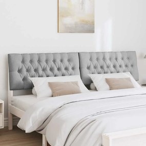 vidaXL Ταπετσαρισμένο κεφαλάρι Ανοιχτό γκρι 200 cm