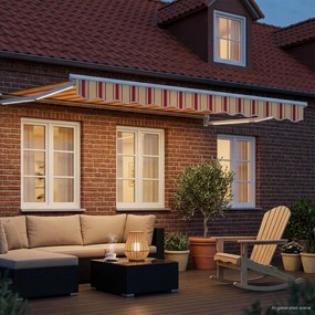 vidaXL Χειροκίνητη αναδιπλούμενη τέντα με LED Πολύχρωμο 3 x 2 m