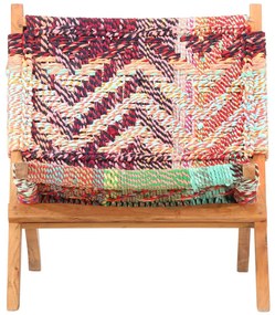 vidaXL Καρέκλα Πτυσσόμενη με Πολύχρωμο Ύφασμα Chindi