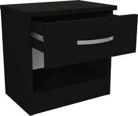 Κομοδίνο Lube Megapap χρώμα μαύρο 40x28,2x40εκ.