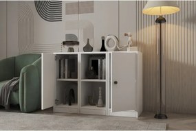 Stewehome Κονσόλα με 2 πόρτες και 2 ράφια μοντέρνου και κλασικού στιλ Λευκό 97x40x71 cm