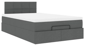Οθωμανικό κρεβάτι με στρώμα Σκούρο γκρι 120x190 cm Ύφασμα 3311443