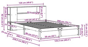 ΚΡΕΒΑΤΙ ΒΙΒΛΙΟΘΗΚΗ ΧΩΡΙΣ ΣΤΡΩΜΑ 120X200 ΕΚ ΜΑΣΙΦ ΞΥΛΟ ΠΕΥΚΟ 3322358