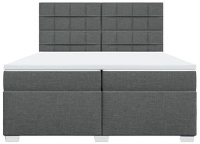 ΚΡΕΒΑΤΙ BOXSPRING ΜΕ ΣΤΡΩΜΑ ΣΚΟΥΡΟ ΓΚΡΙ 200X200 ΕΚ. ΥΦΑΣΜΑΤΙΝΟ 3292896