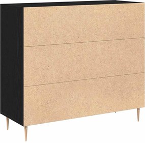 vidaXL Πλαϊνό γραφείο Μαύρη Οξυά 90 x 34 x 80 εκ. Επεξεργασμένο ξύλο