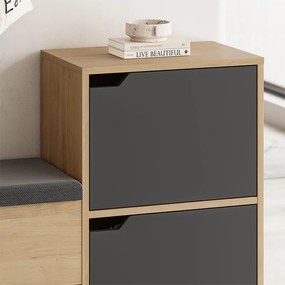 Παπουτσοθήκη Haven sapphire oak-ανθρακί 101x35x80εκ