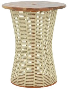 Τραπέζι Lemelo απο Mέταλλο - Sal Wood - Γιούτα Εκρού Φ61x76εκ. 61x61x76 εκ.