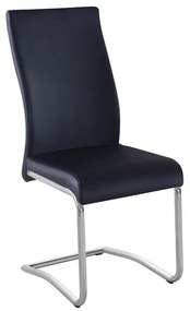 BENSON Καρέκλα Μέταλλο Χρώμιο, PVC Μαύρο -  46x52x97cm