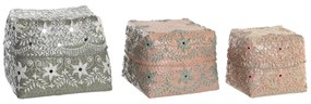 Σετ Διακοσμητικών Κουτιών DKD Home Decor Πολύχρωμο Bamboo Boho (3 Τεμάχια)