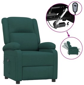 vidaXL Πολυθρόνα Ανακλινόμενη Ηλεκτρική Πράσινο Υφασμάτινη