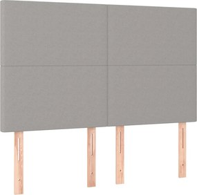 vidaXL Κρεβάτι Boxspring με Στρώμα Σκούρο Γκρι 140x190 εκ. Υφασμάτινο