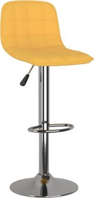 vidaXL Σκαμπό Μπαρ 2 τεμ. Κίτρινα Υφασμάτινα