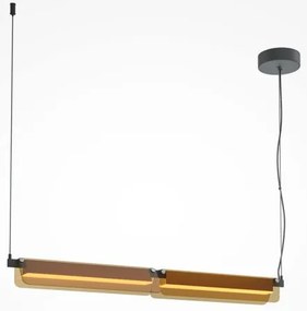 Γραμμικό Κρεμαστό Φωτιστικό Οροφής LED 20W 2480Lm Γυαλί Flat Maytoni-MOD296PL-L20BC3K-Μαύρο - Χάλκινο MOD296PL-L20BC3K