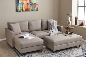 Corner Sofa Eva Left - Cream Cream