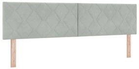 vidaXL LED Κεφαλάρι με φώτα λωρίδας LED Ανοιχτό γκρι 180 cm Βελούδο