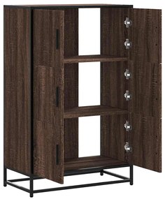 Highboard καφέ δρυς Κατασκευασμένο ξύλο και μέταλλο - Καφέ