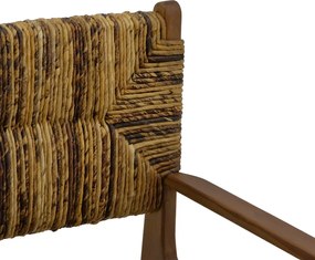 Πολυθρόνα Refane pakoworld φυσικό teak ξύλο-ψάθα 55x60x85εκ