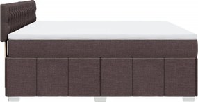 vidaXL Κρεβάτι Boxspring με Στρώμα Σκούρο Καφέ 180x200 εκ Υφασμάτινο