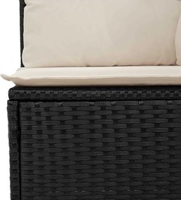 vidaXL Παγκάκι κήπου Μαύρο συνθετικό ρατάν