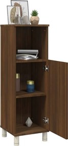 vidaXL Ντουλάπι Μπάνιου Καφέ Δρυς 30x30x95 εκ. Επεξεργασμένο Ξύλο