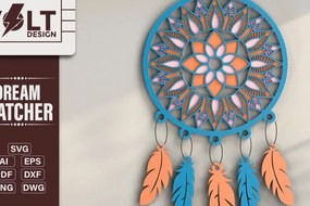 Intra απο ξύλο plywood 3mm-4mm πάχος 3d Dream Catchers Layered Cut File Δίασταση 20x30 cm INTRAFABR-101438870