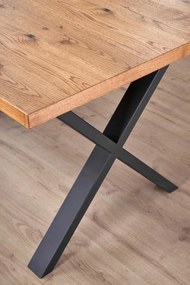 Τραπέζι Houston 702, Ελαφριά δρυς, Μαύρο, 76x90x160cm, 71 kg, Επιμήκυνση, Πλαστικοποιημένη μοριοσανίδα, Μέταλλο | Epipla1.gr