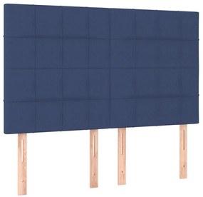 vidaXL Κρεβάτι Boxspring με Στρώμα &amp; LED Μπλε 140x200 εκ. Υφασμάτινο
