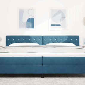 vidaXL Κεφαλάρι LED με φώτα λωρίδας LED Σκούρο Μπλε 100 cm Βελούδο