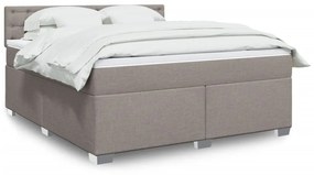 vidaXL Κρεβάτι Boxspring με Στρώμα Taupe 180x200 εκ. Υφασμάτινο