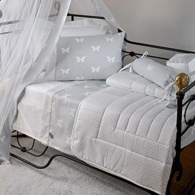 Σεντόνια Βρεφικά ΣΧ.686 Σετ 3τμχ Light Grey Down Town Λίκνου 75x125cm 100% Cotton Satin