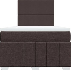 vidaXL Κρεβάτι Boxspring με Στρώμα Σκούρο Καφέ 120x200 εκ. Υφασμάτινο