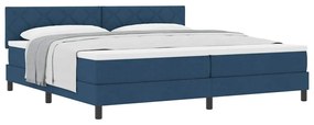 vidaXL Κρεβάτι box spring με στρώμα με στρώμα Μπλε 200 x 200 cm ύφασμα