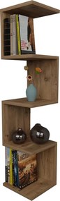 Ραφιέρα τοίχου Zigzag pakoworld oak μελαμίνης 25x25x109εκ