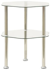 vidaXL Τραπεζάκι Σαλονιού 2 Επιπέδων Διαφανές 38x38x50 εκ. Ψημ. Γυαλί