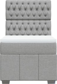 vidaXL Κρεβάτι Boxspring με Στρώμα Ανοιχτό Γκρι 100x200 εκ. Υφασμάτινο