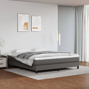 Πλαίσιο Κρεβατιού Boxspring Γκρι 160x200 εκ. Συνθετικό Δέρμα