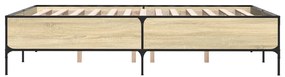 vidaXL Πλαίσιο Κρεβατιού Sonoma Δρυς 120x200 εκ. Επεξ. Ξύλο &amp; Μέταλλο