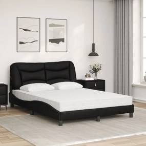 vidaXL Κρεβάτι με Στρώμα Μαύρο 120 x 200 εκ. Συνθετικό Δέρμα