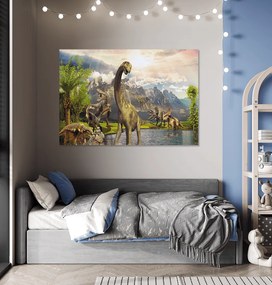 Παιδικός Πίνακας σε καμβά Δεινόσαυροι KNV0502 80cm x 120cm