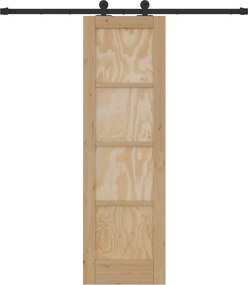 vidaXL Συρόμενη Πόρτα Φυσικό και Μαύρο 61 x 198,5 εκ.