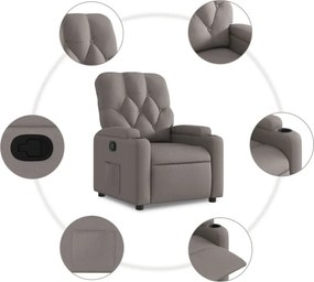 vidaXL Πολυθρόνα Ανακλινόμενη Taupe Υφασμάτινη