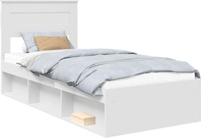 vidaXL Σκελετός Κρεβατιού Λευκό 75 x 190 cm Στερεά ξυλεία πεύκου