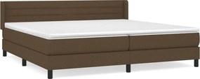 vidaXL Κρεβάτι Boxspring με Στρώμα Σκούρο Καφέ 200x200 εκ. Υφασμάτινο