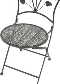 Τραπεζαρία Abriel σετ 3τεμ μέταλλο ανθρακί antique