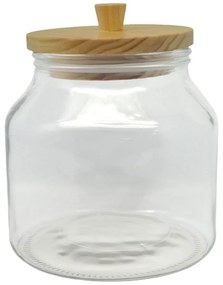Βάζο Αποθήκευσης 838424 2,0lt Natural-Clear Ankor Ξύλο,Γυαλί