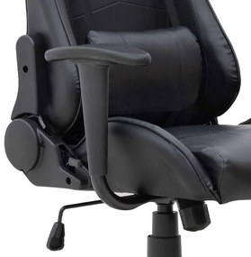 Καρέκλα γραφείου Gaming Alonso Megapap από τεχνόδερμα χρώμα μαύρο 67x70x125/135 εκ.