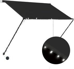 vidaXL Τέντα Συρόμενη με LED Ανθρακί 200 x 150 εκ.