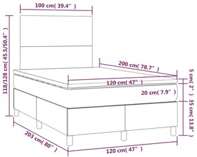 ΚΡΕΒΑΤΙ BOXSPRING ΜΕ ΣΤΡΩΜΑ ΑΝΟΙΧΤΟ ΓΚΡΙ 120X200 ΕΚ. ΥΦΑΣΜΑΤΙΝΟ 3141601